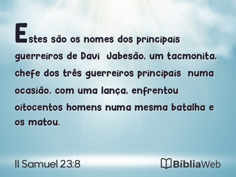 II Samuel 23:8 em imagem para compartilhar