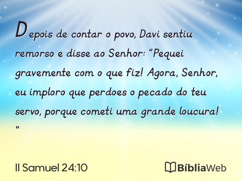 II Samuel 24:10 em imagem para compartilhar