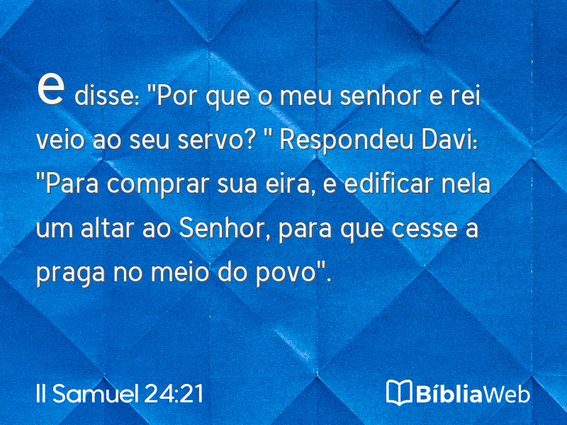 II Samuel 24:21 em imagem para compartilhar