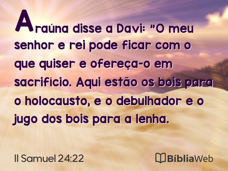 II Samuel 24:22 em imagem para compartilhar