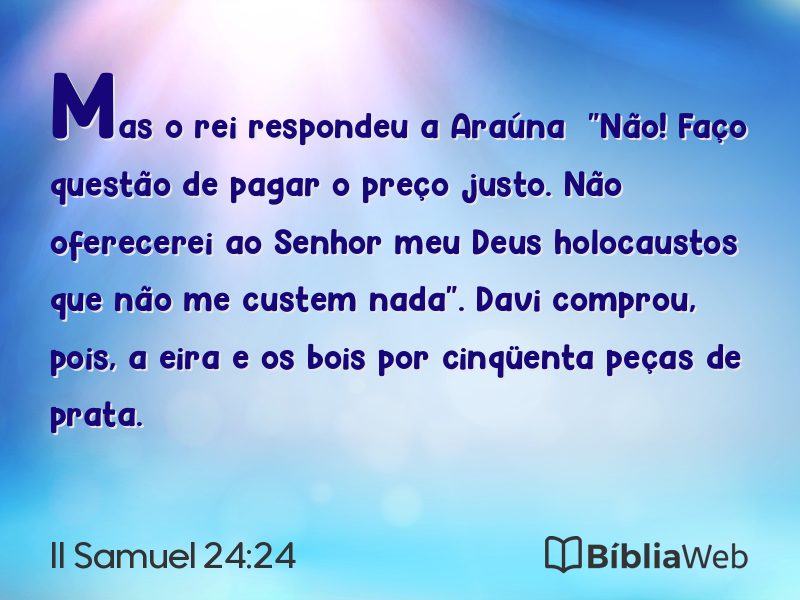 II Samuel 24:24 em imagem para compartilhar
