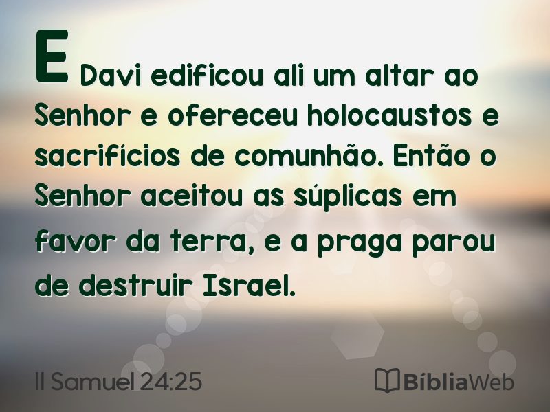 II Samuel 24:25 em imagem para compartilhar