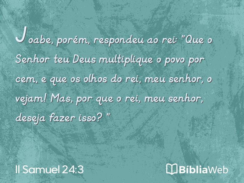 II Samuel 24:3 em imagem para compartilhar