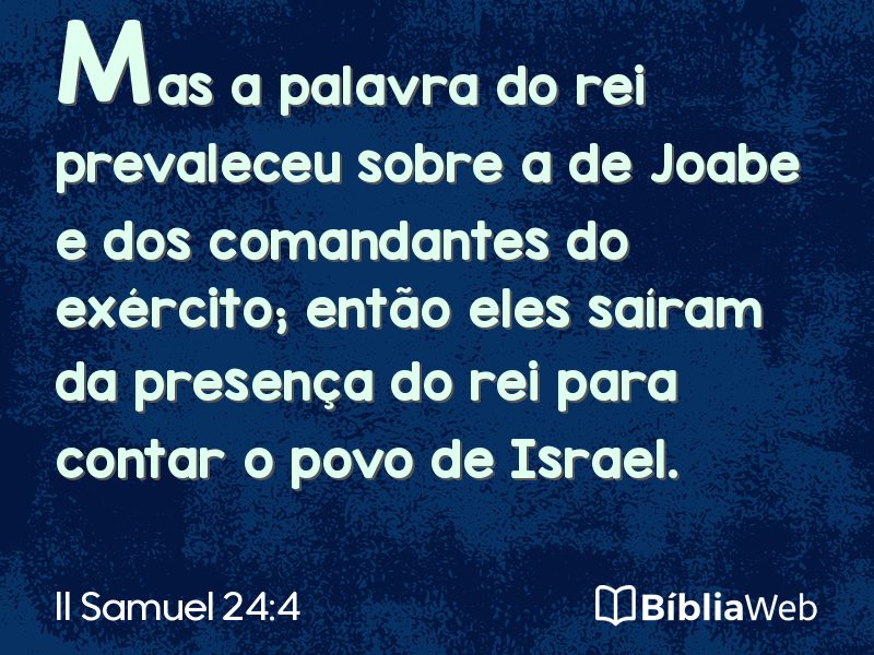 II Samuel 24:4 em imagem para compartilhar