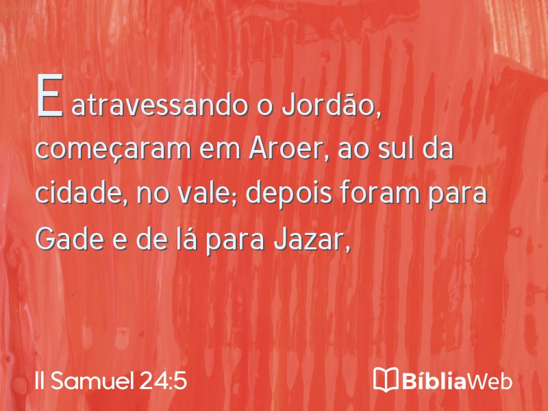 II Samuel 24:5 em imagem para compartilhar