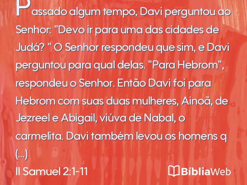 II Samuel 2:1-11 em imagem para compartilhar