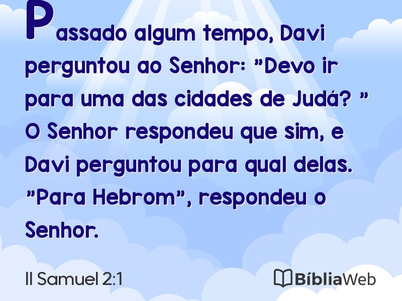 II Samuel 2:1 em imagem para compartilhar