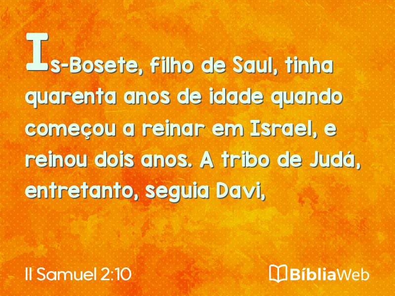 II Samuel 2:10 em imagem para compartilhar