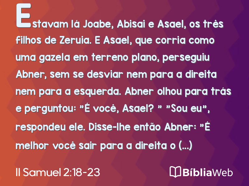 II Samuel 2:18-23 em imagem para compartilhar