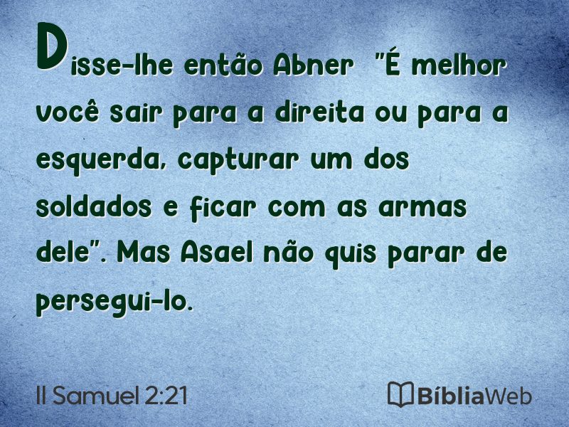 II Samuel 2:21 em imagem para compartilhar