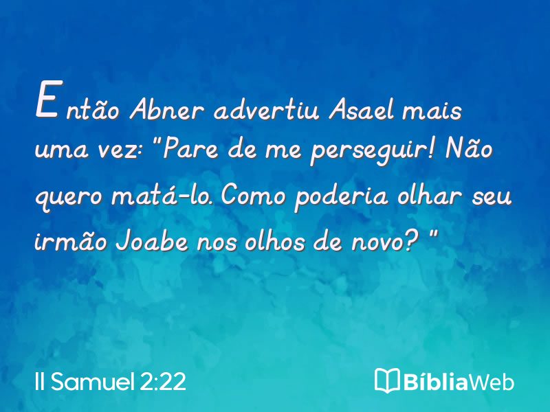 II Samuel 2:22 em imagem para compartilhar