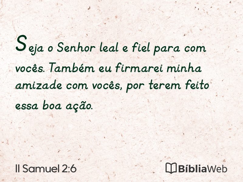 II Samuel 2:6 em imagem para compartilhar