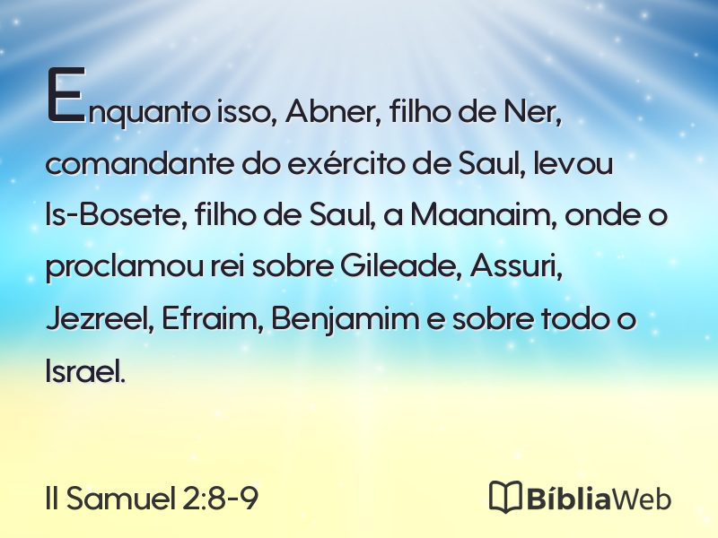 II Samuel 2:8-9 em imagem para compartilhar