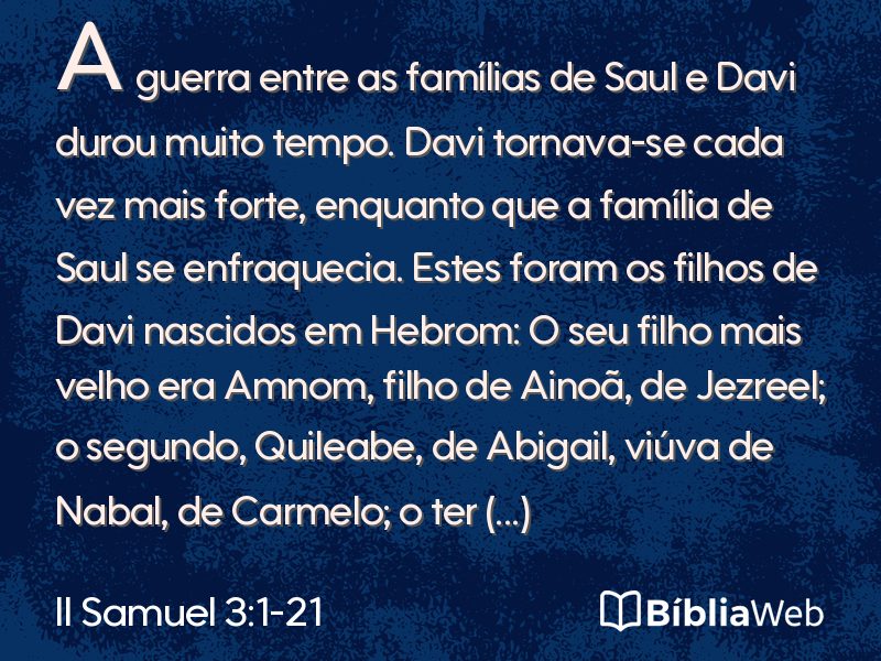II Samuel 3:1-21 em imagem para compartilhar
