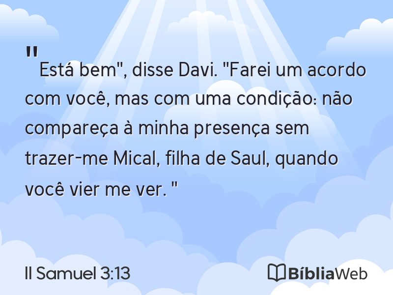 II Samuel 3:13 em imagem para compartilhar