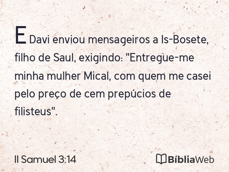II Samuel 3:14 em imagem para compartilhar