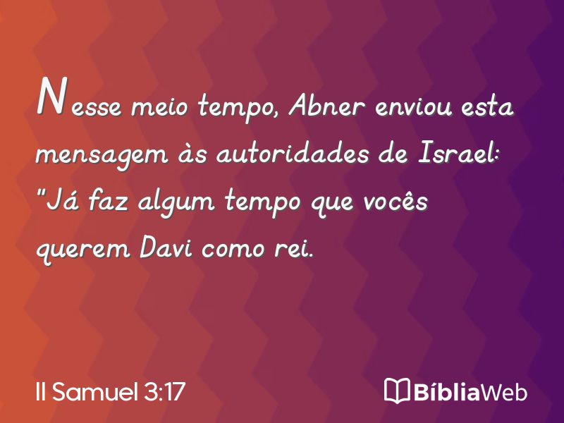 II Samuel 3:17 em imagem para compartilhar