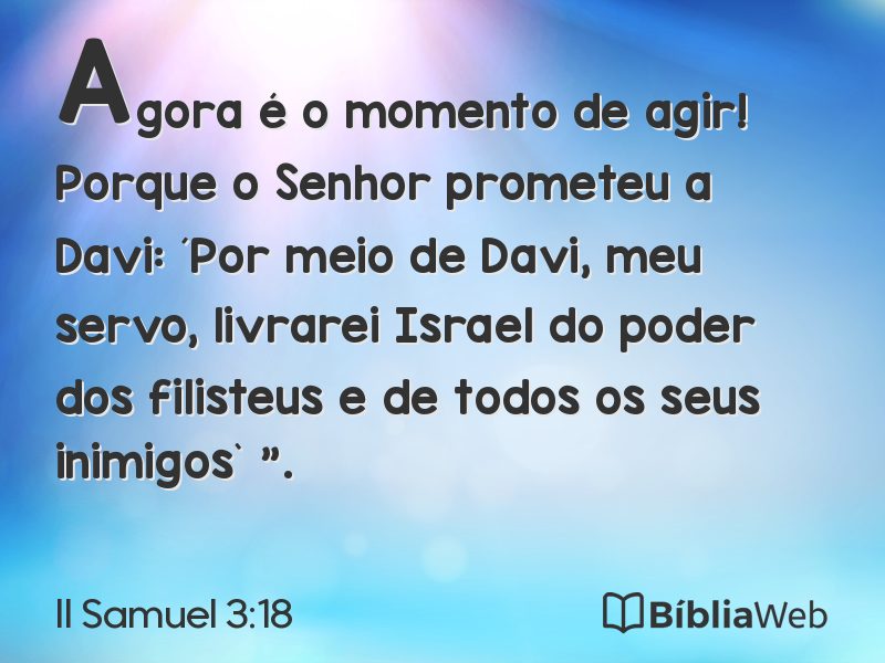 II Samuel 3:18 em imagem para compartilhar
