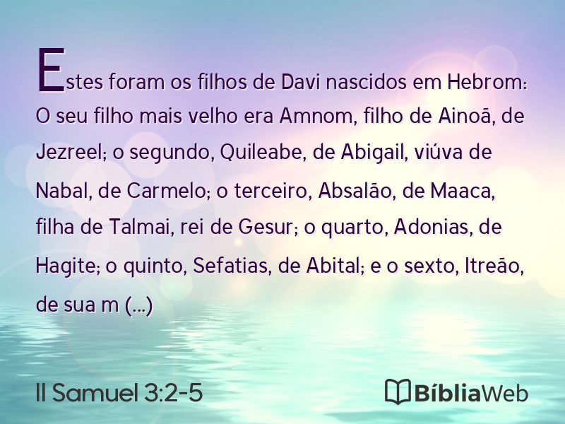 II Samuel 3:2-5 em imagem para compartilhar