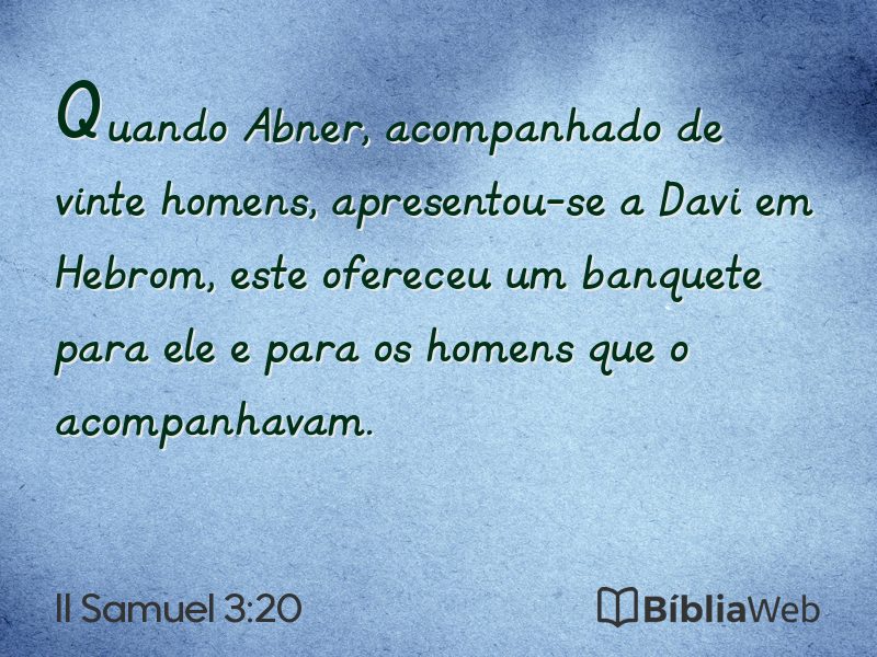 II Samuel 3:20 em imagem para compartilhar