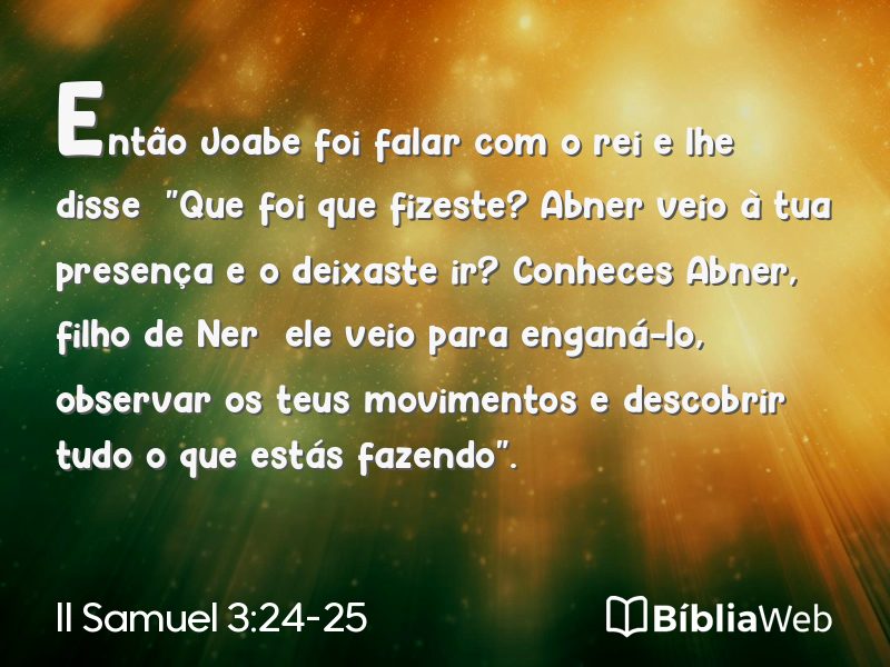 II Samuel 3:24-25 em imagem para compartilhar