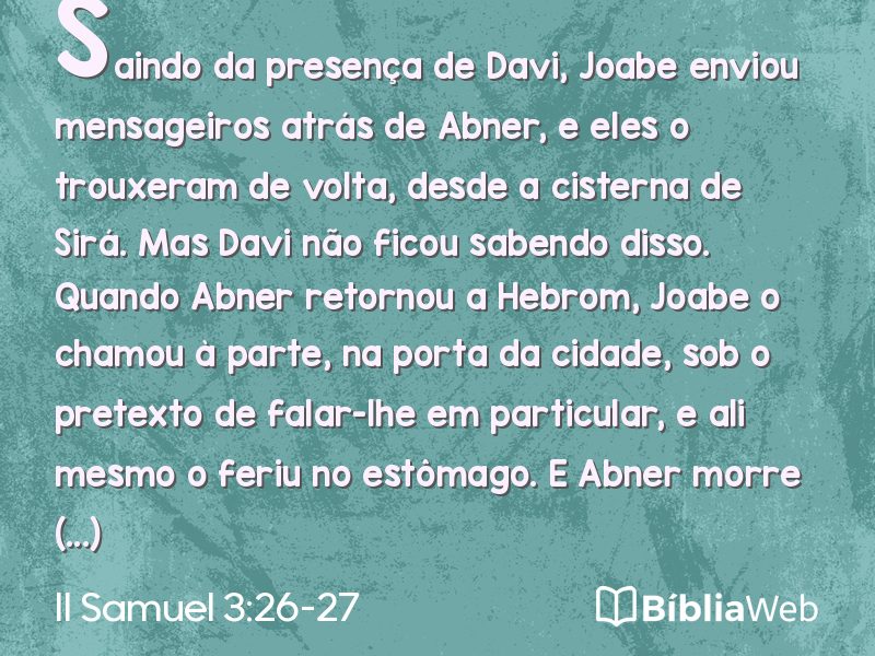 II Samuel 3:26-27 em imagem para compartilhar