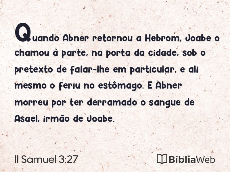 II Samuel 3:27 em imagem para compartilhar
