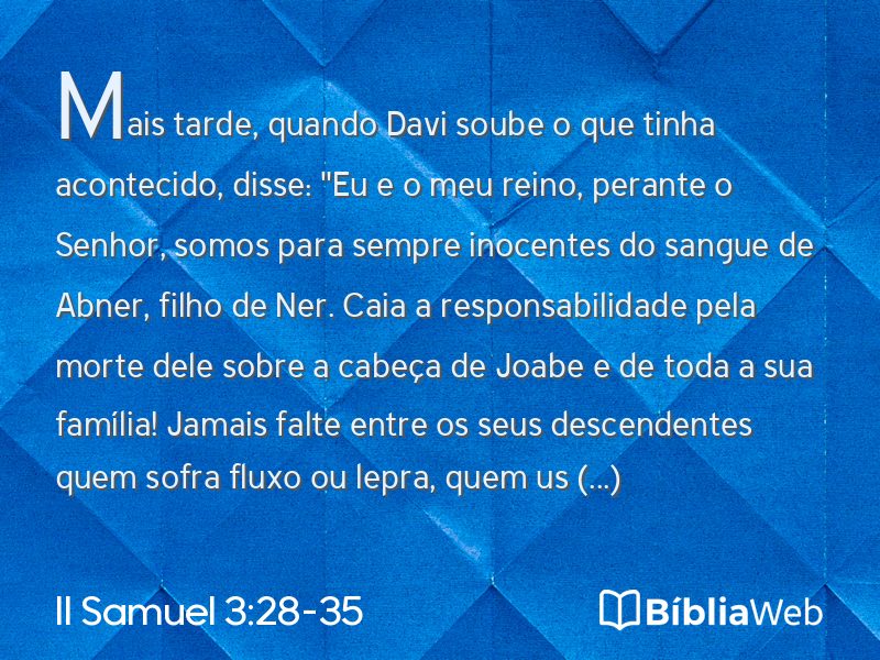 II Samuel 3:28-35 em imagem para compartilhar
