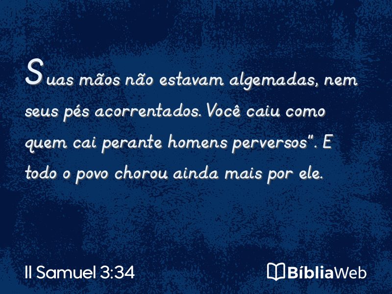 II Samuel 3:34 em imagem para compartilhar