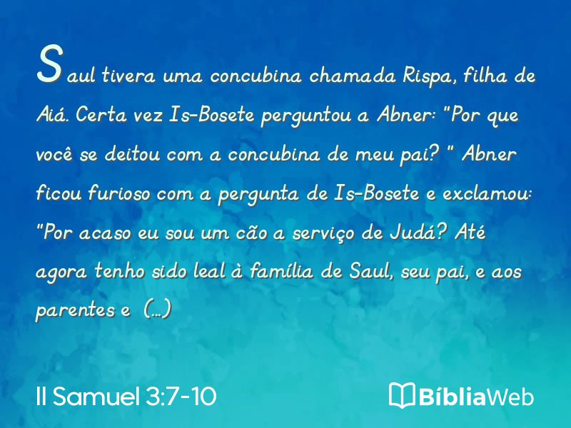 II Samuel 3:7-10 em imagem para compartilhar