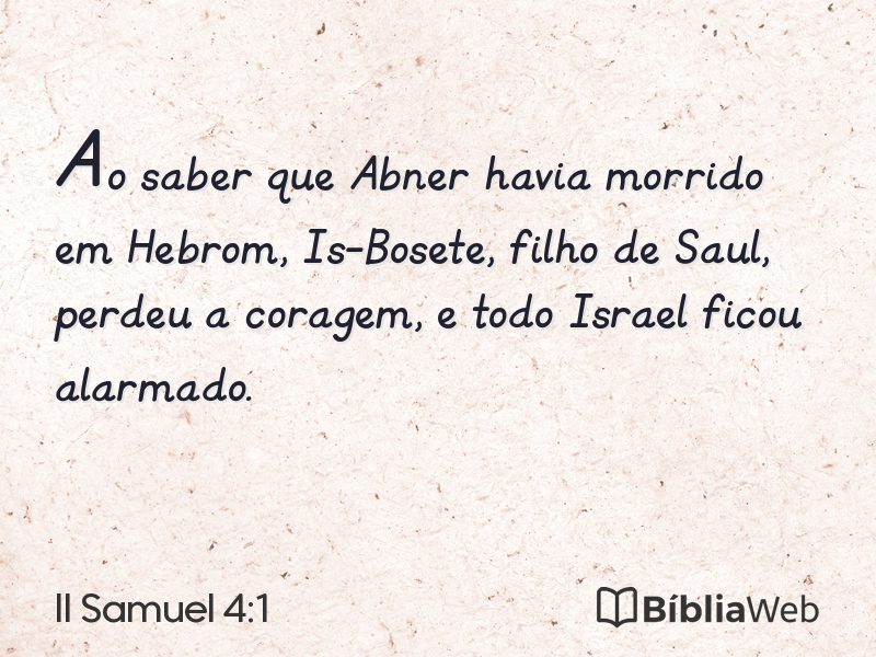 II Samuel 4:1 em imagem para compartilhar