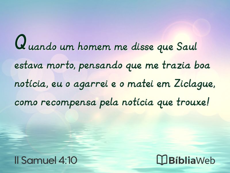 II Samuel 4:10 em imagem para compartilhar