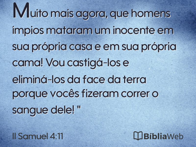II Samuel 4:11 em imagem para compartilhar