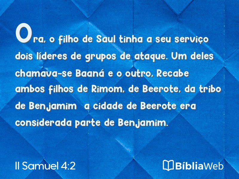 II Samuel 4:2 em imagem para compartilhar