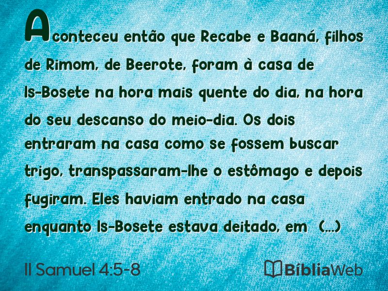 II Samuel 4:5-8 em imagem para compartilhar