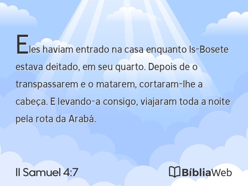 II Samuel 4:7 em imagem para compartilhar
