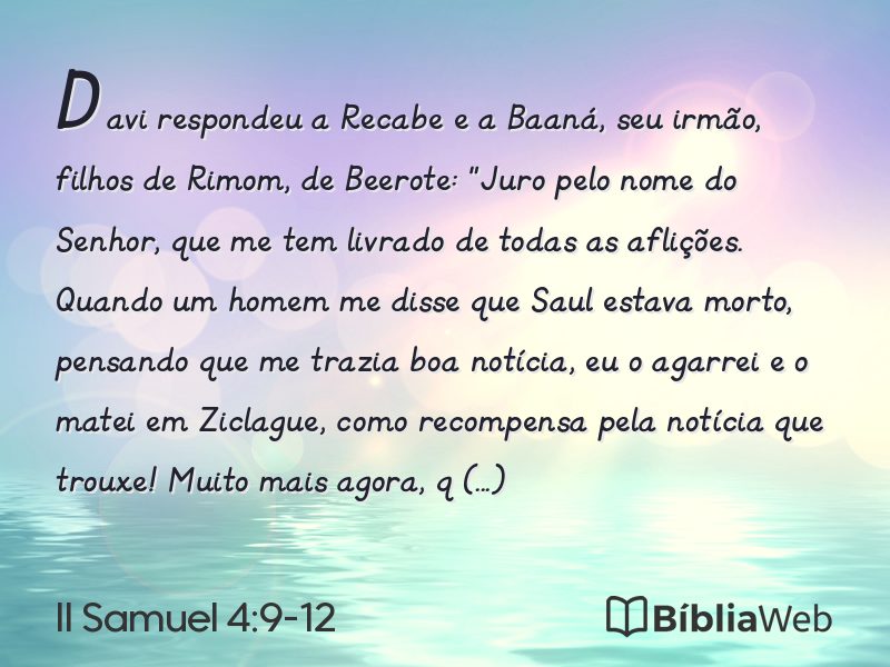 II Samuel 4:9-12 em imagem para compartilhar