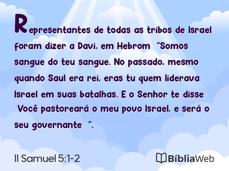 II Samuel 5:1-2 em imagem para compartilhar