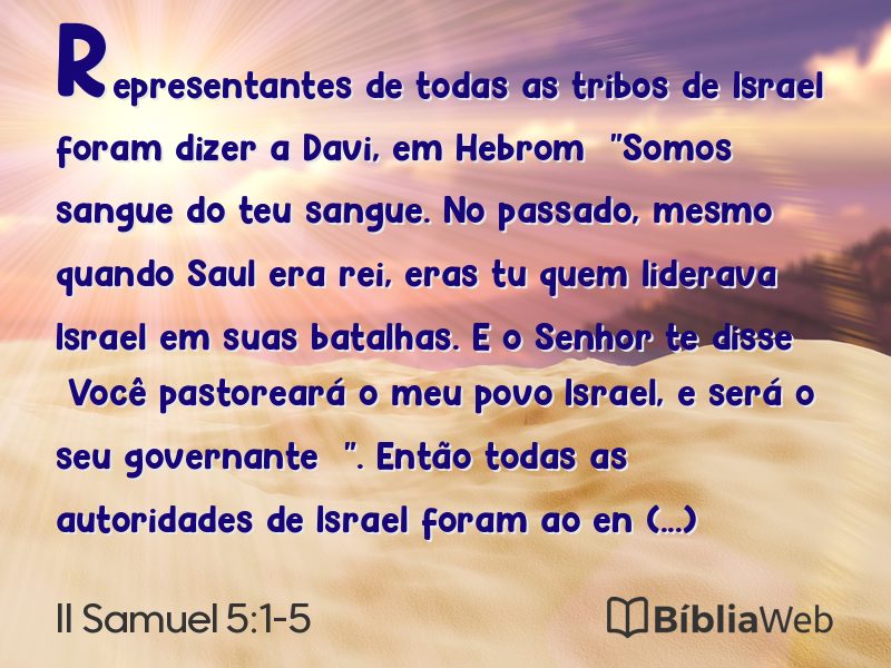 II Samuel 5:1-5 em imagem para compartilhar