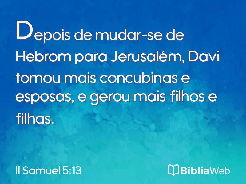 II Samuel 5:13 em imagem para compartilhar
