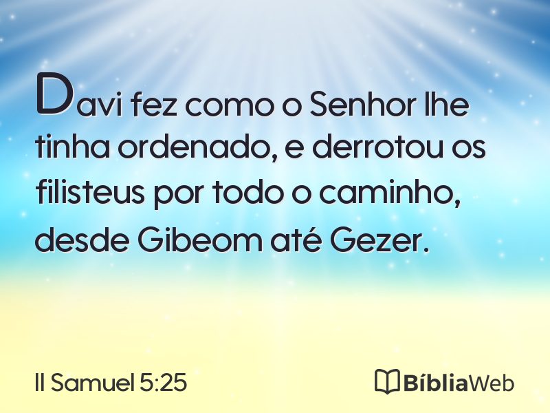 II Samuel 5:25 em imagem para compartilhar