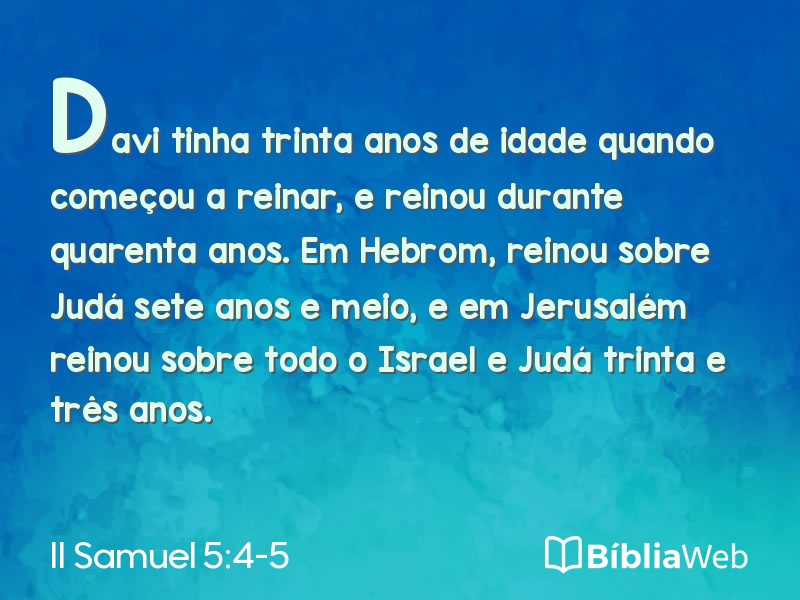II Samuel 5:4-5 em imagem para compartilhar