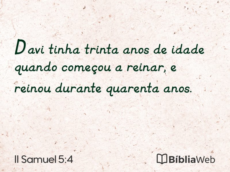 II Samuel 5:4 em imagem para compartilhar