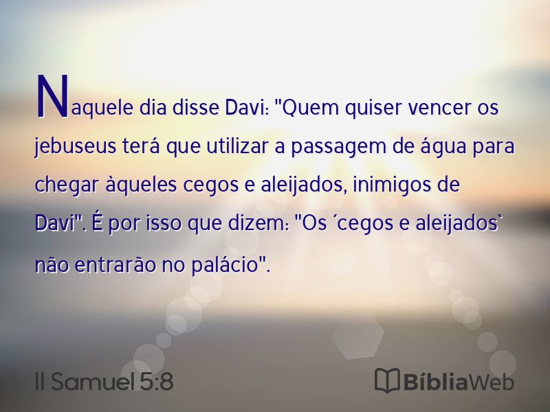 II Samuel 5:8 em imagem para compartilhar