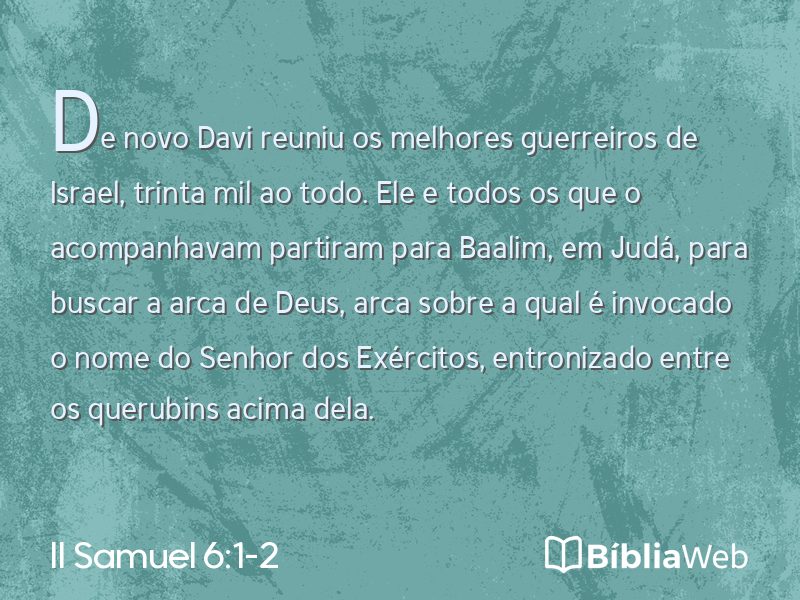 II Samuel 6:1-2 em imagem para compartilhar