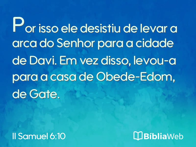 II Samuel 6:10 em imagem para compartilhar