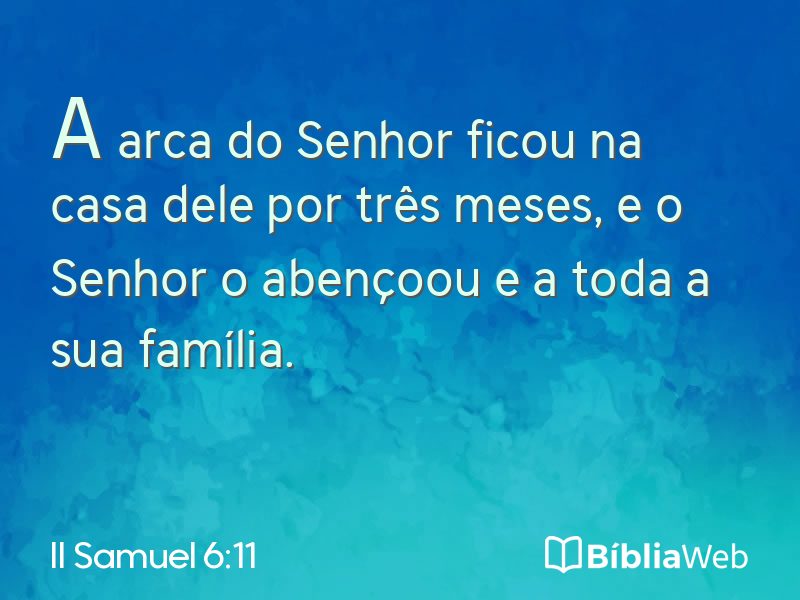 II Samuel 6:11 em imagem para compartilhar