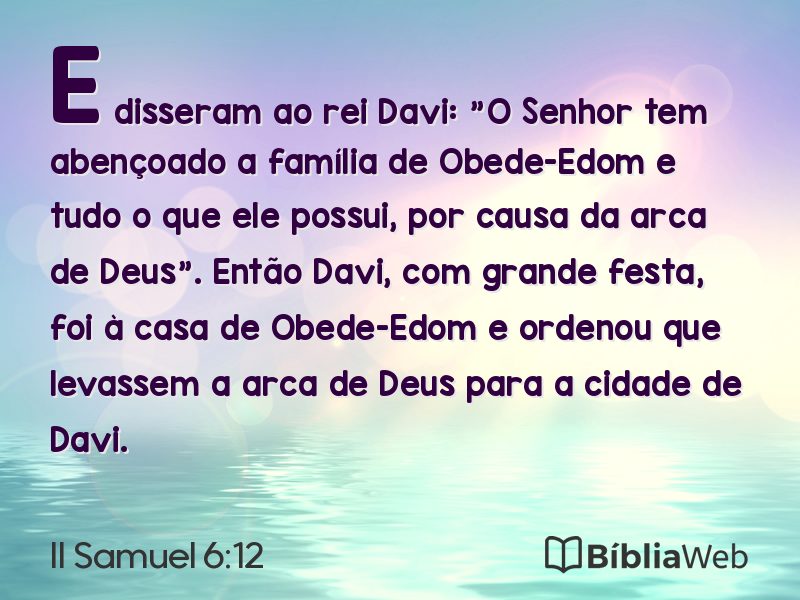 II Samuel 6:12 em imagem para compartilhar