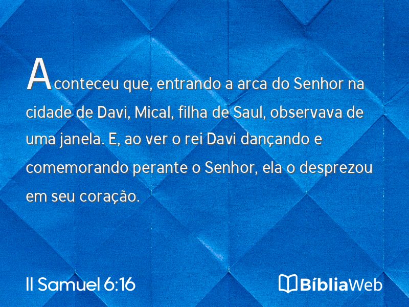 II Samuel 6:16 em imagem para compartilhar