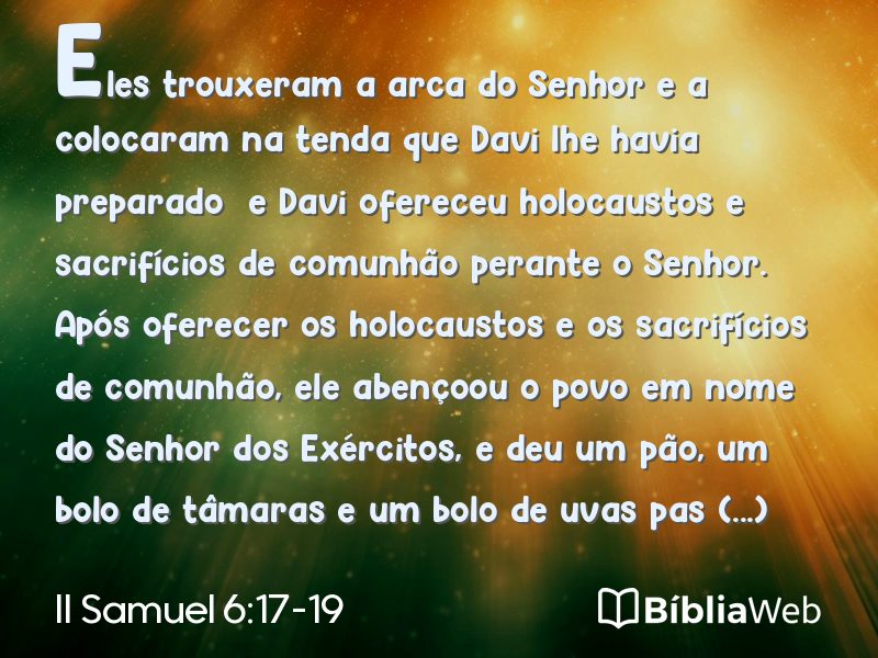 II Samuel 6:17-19 em imagem para compartilhar